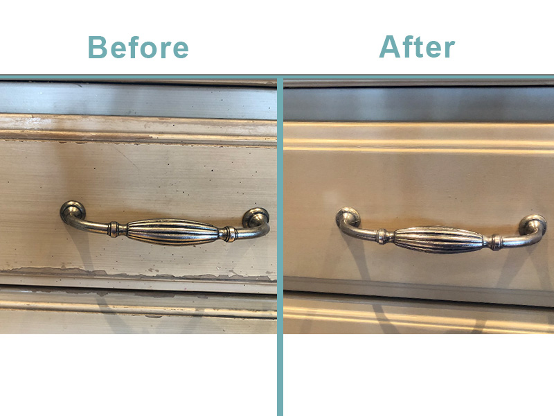 Kitchen cabinet repairs-water and pets.